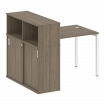 Metal System Quattro Стол письменный с шкафом-купе на П-образном м/к 40БП.РС-СШК-3.1 Т Вяз Благородн