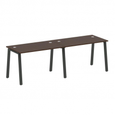 Metal System Рабочая станция на 2 места на А-образном м/к БА.СМ-2.2 Венге Цаво/Металл Антрацит 2400*