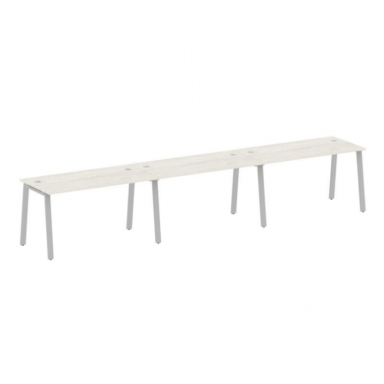 Metal System Рабочая станция на 3 места на А-образном м/к БА.СМ-3.3 Дуб Наварра/Металл Серый 4200*72