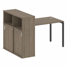 Metal System Quattro Стол письменный с шкафом-купе на П-образном м/к 40БП.РС-СШК-3.2 Т Вяз Благородн