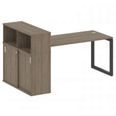 Metal System Quattro Стол письменный с шкафом-купе на О-образном м/к 50БО.РС-СШК-3.4 Т Вяз Благородн