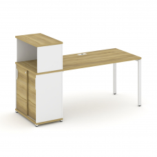 Concept Стол рабочий с опорным шкафом-купе с надставкой низ. CN.SP-239 W Дуб Винченцо/Белый Бриллиан