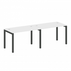 Metal System Quattro Рабочая станция на 2 места на П-образном м/к 50БП.СМ-2.2 Белый/Металл Антрацит