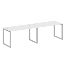 Metal System Рабочая станция на 2 места на О-образном м/к БО.СМ-2.3 Белый/Металл Серый 2800*720*750