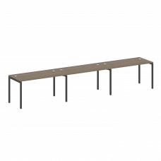 Metal System Quattro Рабочая станция на 3 места на П-образном м/к 40БП.СМ-3.3 Вяз Благородный/Металл