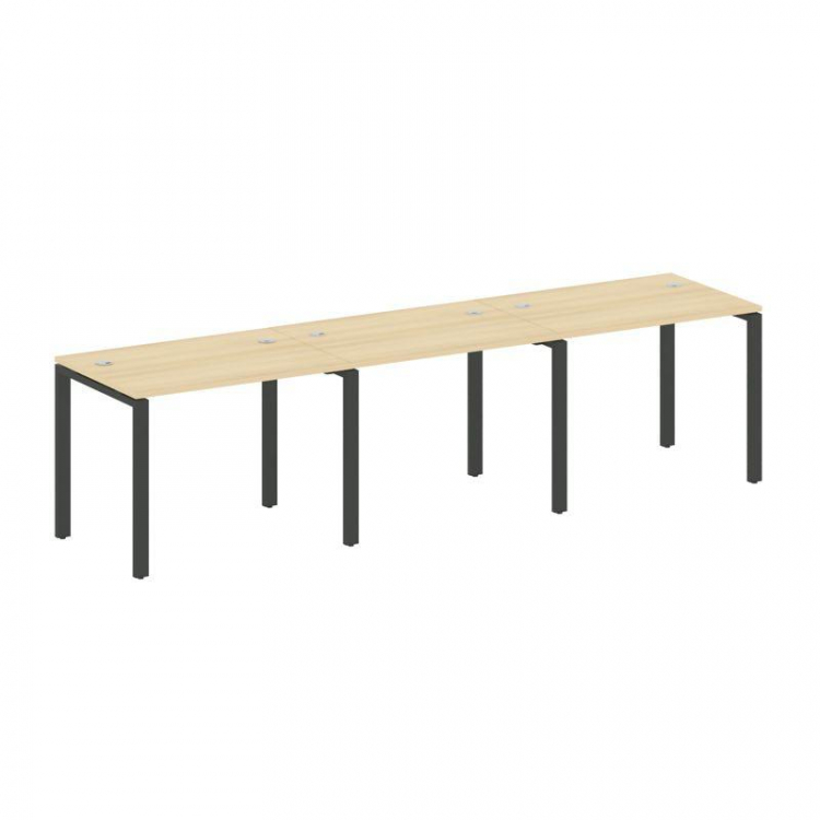 Metal System Рабочая станция на 3 места на П-образном м/к БП.СМ-3.1 Акация Лорка/Металл Антрацит 300