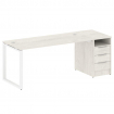 Metal System Рабочая станция с тумбой на О-образном м/к БО.РС-СТП-1.4 Дуб Наварра/Металл Белый 2012*