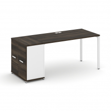 Concept Стол рабочий с опорным распаш. шкафом CN.SP-219 W Дуб Мали/Белый Бриллиант/Металл Белый 1800