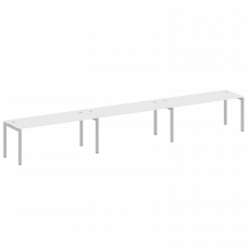 Metal System Quattro Рабочая станция на 3 места на П-образном м/к 50БП.СМ-3.5 Белый/Металл Серый 540