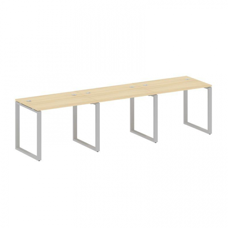 Metal System Рабочая станция на 3 места на О-образном м/к БО.СМ-3.1 Акация Лорка/Металл Серый 3000*7