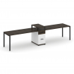 Concept Рабочая станция 2 места с 1 опорной тумбой CN.ORS-424 B Дуб Мали/Белый Бриллиант/Металл Черн
