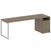 Metal System Quattro Рабочая станция с тумбой на О-образном м/к 40БО.РС-СТП-1.5 Вяз Благородный/Мета