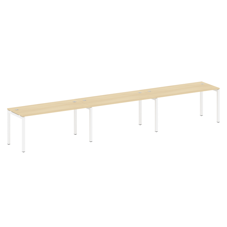 Metal System Quattro Рабочая станция на 3 места на П-образном м/к 50БП.СМ-3.4 Акация Лорка/Металл Бе