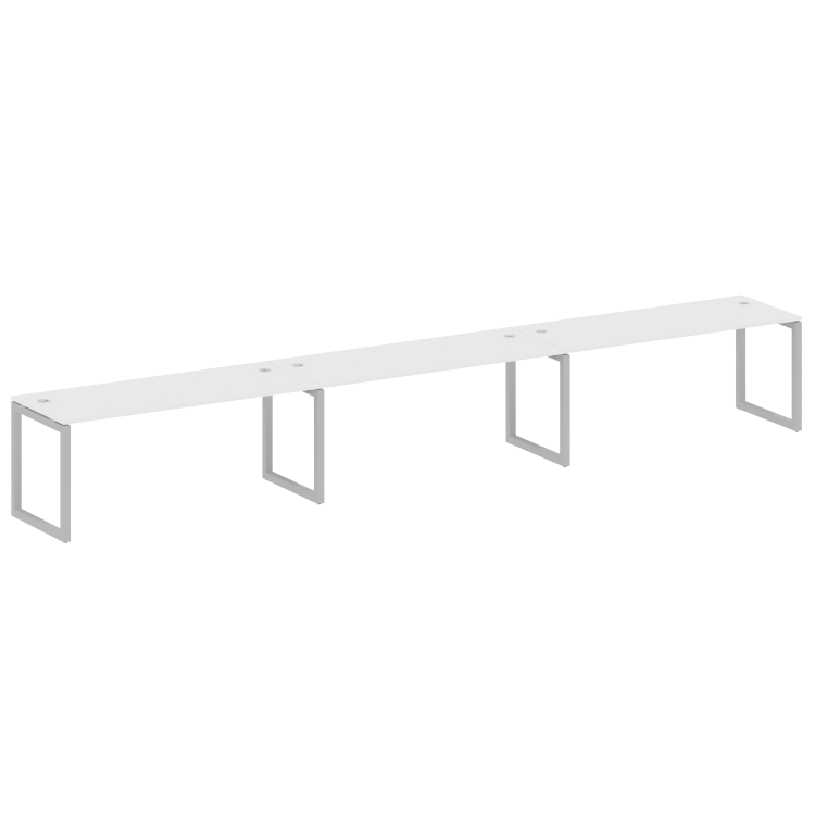 Metal System Quattro Рабочая станция на 3 места на О-образном м/к 50БО.СМ-3.5 Белый/Металл Серый 540