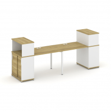 Concept Рабочая станция с опорными шкафом-купе с надставкой низ. CN.ORS-237 W Дуб Винченцо/Белый Бри