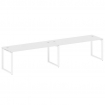 Metal System Рабочая станция на 2 места на О-образном м/к БО.СМ-2.5 Белый/Металл Белый 3600*720*750