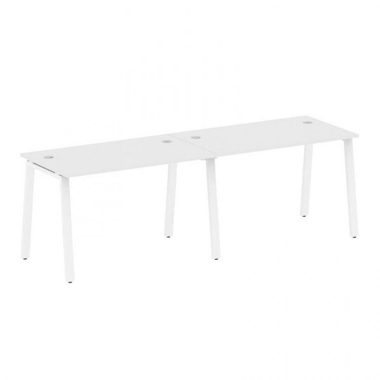 Metal System Рабочая станция на 2 места на А-образном м/к БА.СМ-2.2 Белый/Металл Белый 2400*720*750