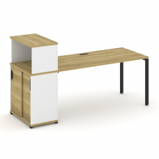 Concept Стол рабочий с опорным шкафом-купе с надставкой низ. CN.SP-240 B Дуб Винченцо/Белый Бриллиан