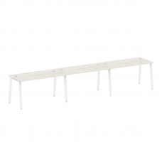 Metal System Рабочая станция на 3 места на А-образном м/к БА.СМ-3.3 Дуб Наварра/Металл Белый 4200*72