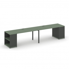 Concept Рабочая станция с опорными стеллажами CN.ORS-204 Кобо/Антрацит/Металл Антрацит 4000*720*750