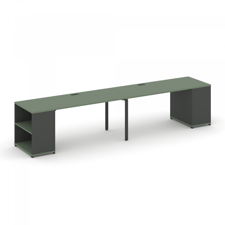 Concept Рабочая станция с опорными стеллажами CN.ORS-204 Кобо/Антрацит/Металл Антрацит 4000*720*750