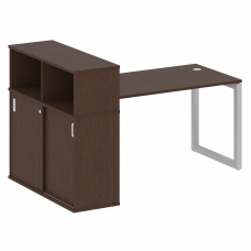 Metal System Quattro Стол письменный с шкафом-купе на О-образном м/к 50БО.РС-СШК-3.3 Т Венге Цаво/Ме