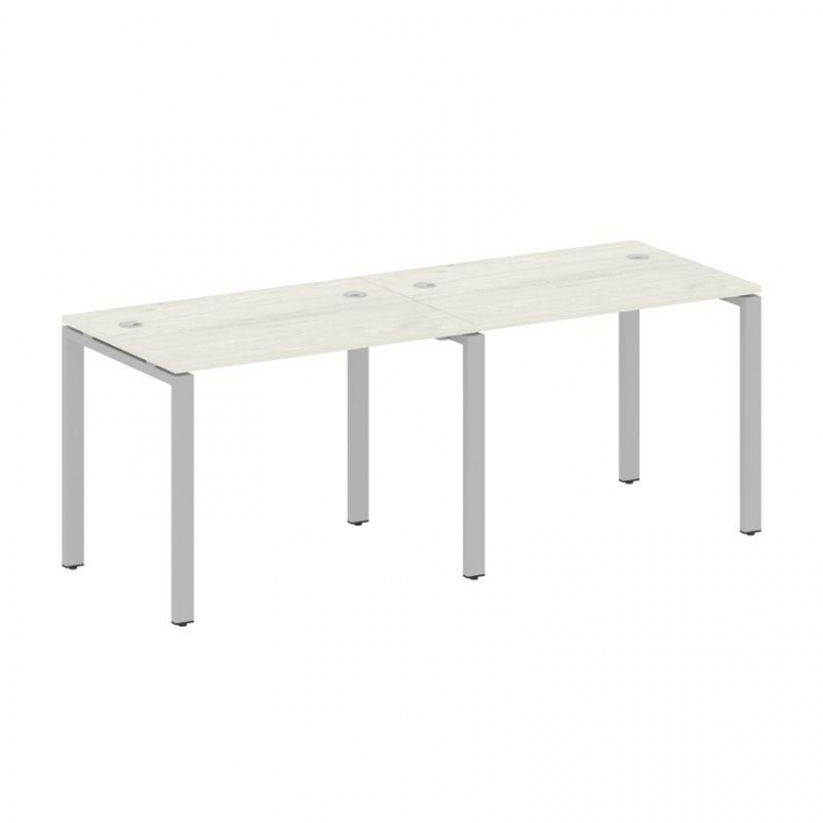 Metal System Рабочая станция на 2 места на П-образном м/к БП.СМ-2.1 Дуб Наварра/Металл Серый 2000*72