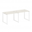 Metal System Рабочая станция на 2 места на О-образном м/к БО.СМ-2.1 Дуб Наварра/Металл Белый 2000*72