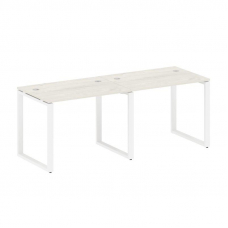 Metal System Рабочая станция на 2 места на О-образном м/к БО.СМ-2.1 Дуб Наварра/Металл Белый 2000*72