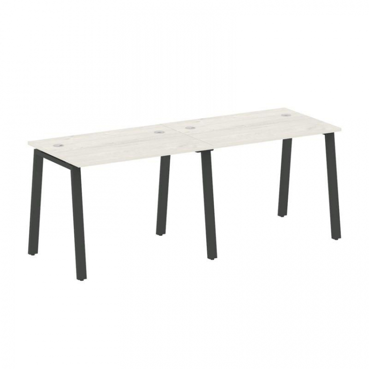 Metal System Рабочая станция на 2 места на А-образном м/к БА.СМ-2.1 Дуб Наварра/Металл Антрацит 2000