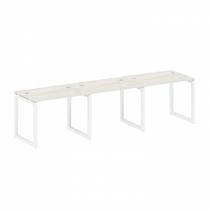 Metal System Quattro Рабочая станция на 3 места на О-образном м/к 50БО.СМ-3.1 Дуб Наварра/Металл Бел