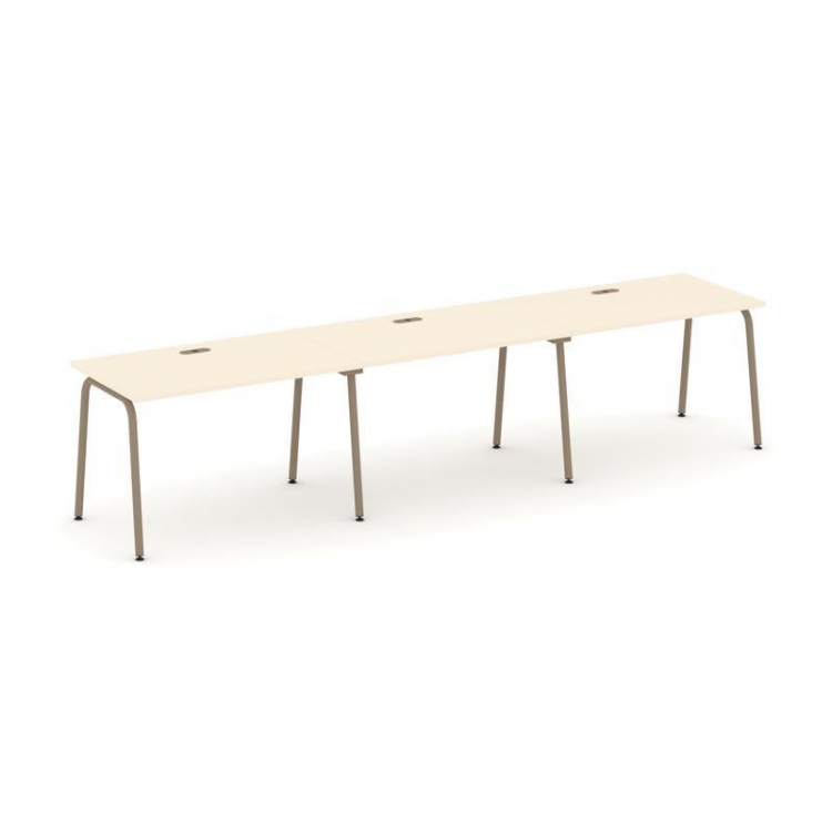 Estetica Рабочая станция 3 места ES.RS-3.2-LK Сатин/Металл Латте 3540*730*750