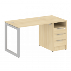 Metal System Quattro Рабочая станция с тумбой на О-образном м/к 50БО.РС-СТП-1.1 Акация Лорка/Металл