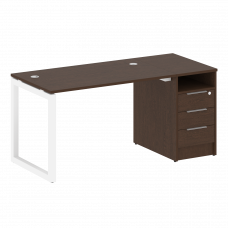 Metal System Quattro Рабочая станция с тумбой на О-образном м/к 50БО.РС-СТП-1.2 Венге Цаво/Металл Бе