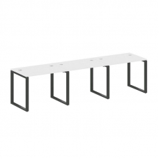 Metal System Рабочая станция на 3 места на О-образном м/к БО.СМ-3.1 Белый/Металл Антрацит 3000*720*7