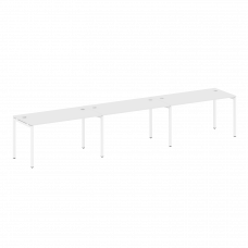Metal System Quattro Рабочая станция на 3 места на П-образном м/к 40БП.СМ-3.3 Белый/Металл Белый 420