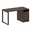 Metal System Рабочая станция с тумбой на О-образном м/к БО.РС-СТП-1.1 Венге Цаво/Металл Антрацит 141
