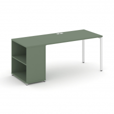 Concept Стол рабочий с опорным стеллажом CN.SP-202 Кобо/Металл Белый 1600*720*750