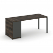 Concept Стол рабочий с опорным распаш. шкафом CN.SP-219 A Дуб Мали/Антрацит/Металл Антрацит 1800*720