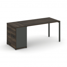 Concept Стол рабочий с опорным распаш. шкафом CN.SP-219 A Дуб Мали/Антрацит/Металл Антрацит 1800*720