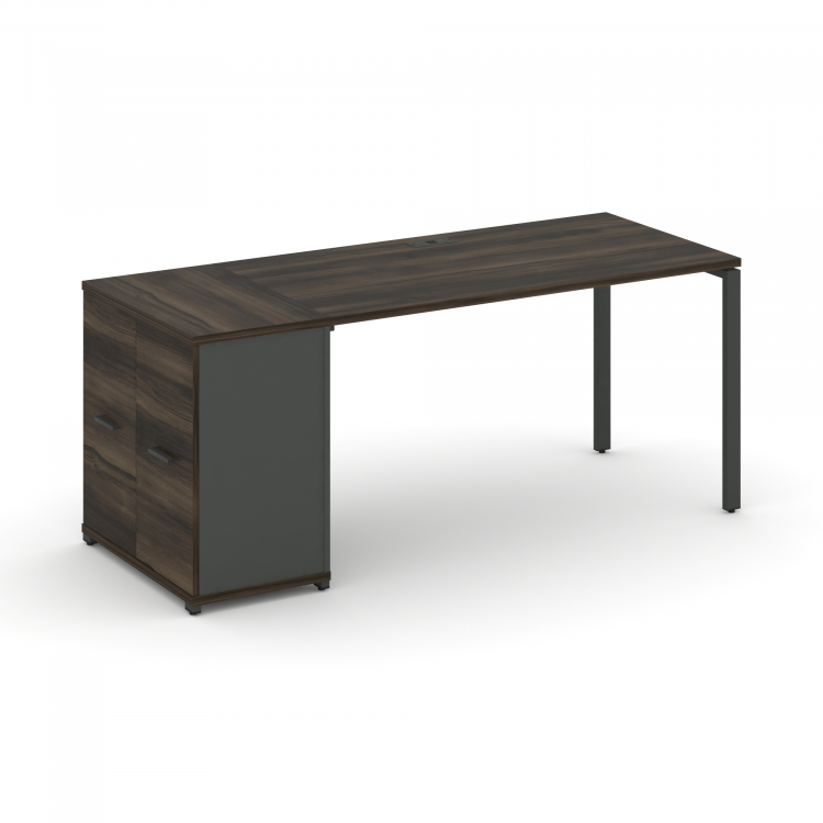 Concept Стол рабочий с опорным распаш. шкафом CN.SP-219 A Дуб Мали/Антрацит/Металл Антрацит 1800*720