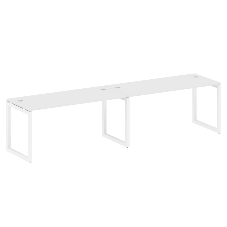 Metal System Quattro Рабочая станция на 2 места на О-образном м/к 50БО.СМ-2.4 Белый/Металл Белый 320