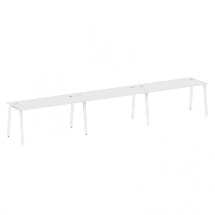 Metal System Рабочая станция на 3 места на А-образном м/к БА.СМ-3.4 Белый/Металл Белый 4800*720*750