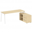 Metal System Рабочая станция с тумбой на А-образном м/к БА.РС-СТС-2.5 (R) Акация Лорка/Металл Белый