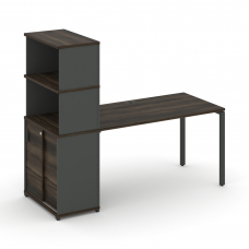 Concept Стол рабочий с опорным шкафом-купе с надставкой выс. CN.SP-241 A Дуб Мали/Антрацит/Металл Ан