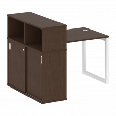 Metal System Quattro Стол письменный с шкафом-купе на О-образном м/к 50БО.РС-СШК-3.1 Т Венге Цаво/Ме