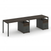 Concept Рабочая станция 2 места с 2 опорными тумбами CN.ORS-316 A Дуб Мали/Антрацит/Металл Антрацит
