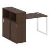 Metal System Стол письменный с шкафом-купе на О-образном м/к БО.РС-СШК-3.2 Т Венге Цаво/Металл Белый