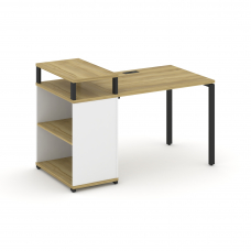 Concept Стол рабочий с опорным стеллажом с верх. горизонтом CN.SP-205 Дуб Винченцо/Белый Бриллиант/