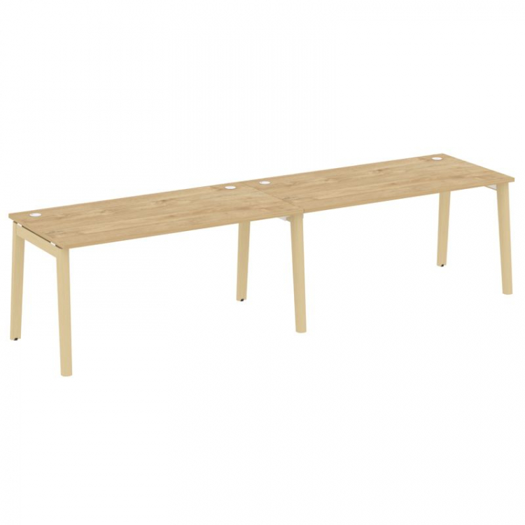 Onix Wood Рабочая станция OW.RS-2.4.8 Тиквуд Светлый/Дуб Светлый/Металл Белый 3160*800*750